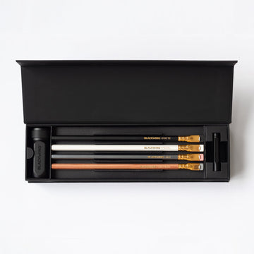 A black box containing a set of Blackwing Pencil Essentials Set.