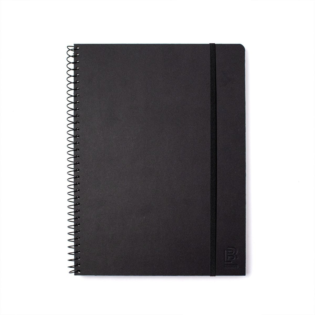 Winc Hardcover Spiral Notebook Ruled A4 200 Pages Black