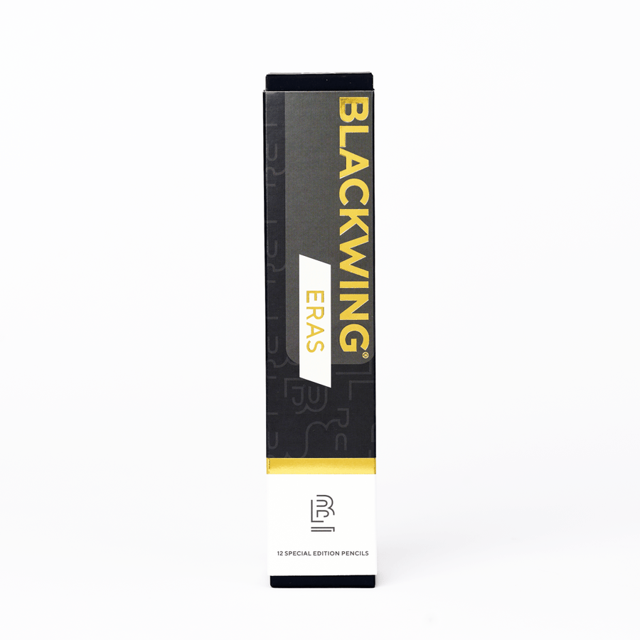 Blackwing eras 2025 packaging with black, gold, and white details