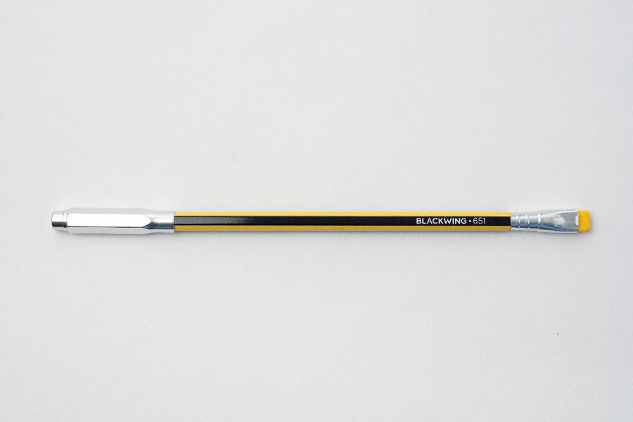 Blackwing Point Guard - Silver on a Blackwing Volume 651 pencil.