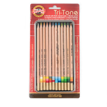 Koh-I-Noor Tri-Tone Color Pencil Tin - 12 Pk