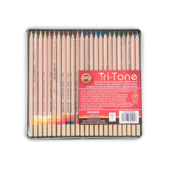 Koh-I-Noor Tri-Tone Color Pencil Tin - 24 Pk