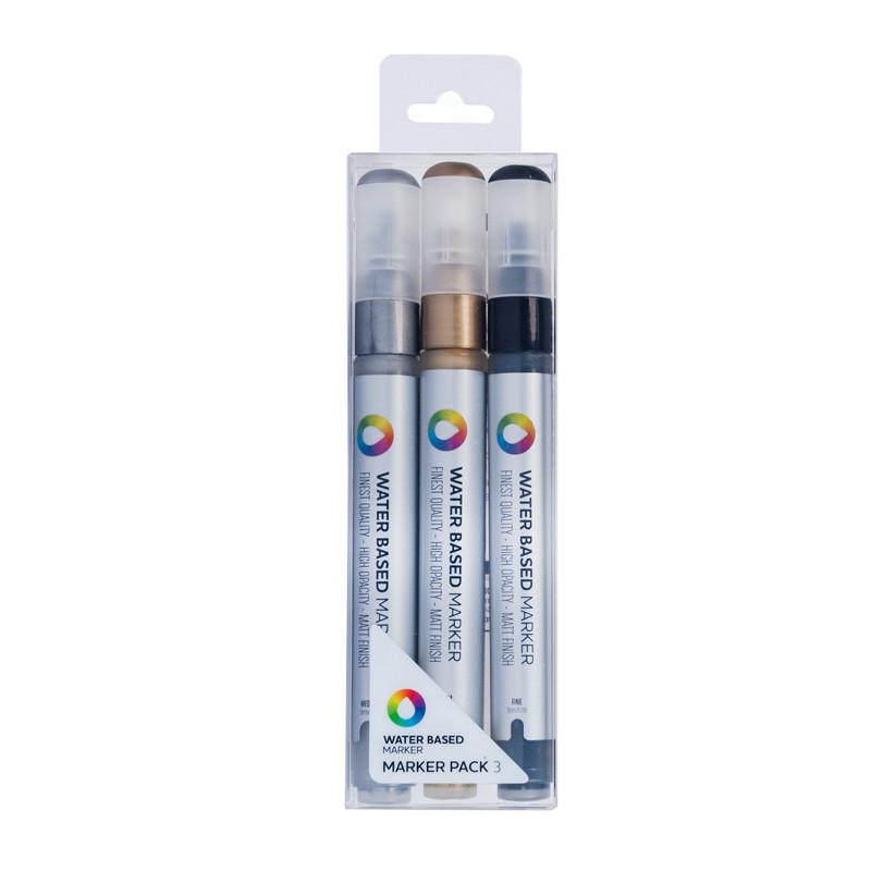 Montana Colors Water-based 3mm Metallic Markers (3-pack)