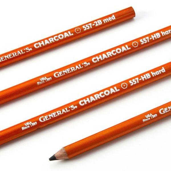 General's Black Charcoal Drawing Pencils (2 Pack)