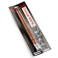 Charcoal White Pencils (2) with Sharpener