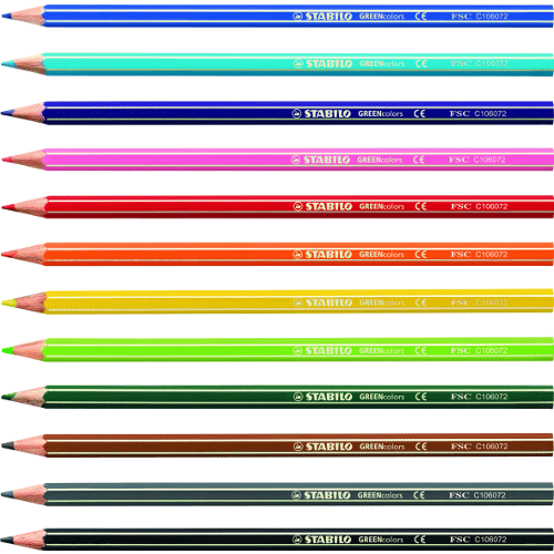 12 crayons de couleur STABILO GREENcolors - ARTY