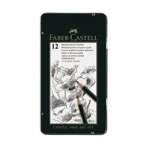 Faber-Castell Castell 9000 Graphite Drawing Pencil Art Tin